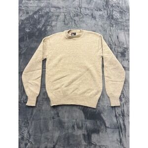 VTG Robert Bruce Mens Crew Neck Long Sleeve Sweater Tan Size Large Made in USA